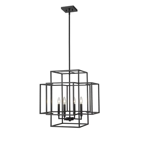 Z-Lite Titania 4 Light Pendant, Matte Black 454-22MB